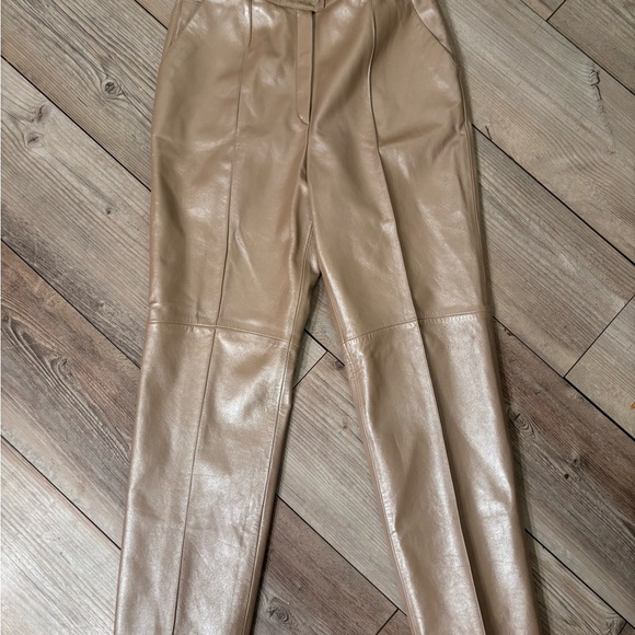 Escada Margaretha Ley Vintage NWT High Waisted 100% Lamb Leather Pants - Picture 2 of 9